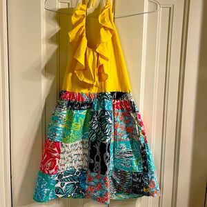 Lilly Pulitzer Yellow and Multicolor Patchwork Dress